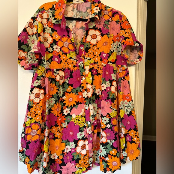 Retro Floral Dress - M - Picture 3 of 4